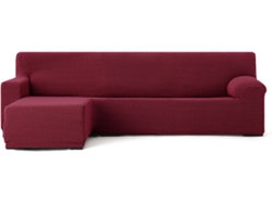 Funda de Chaise Longue Izquierda para Brazo Corto EYSA Premium Jaz Tejido Multielástico (250-360 cm - Poliéster y Algodón - Burdeos)