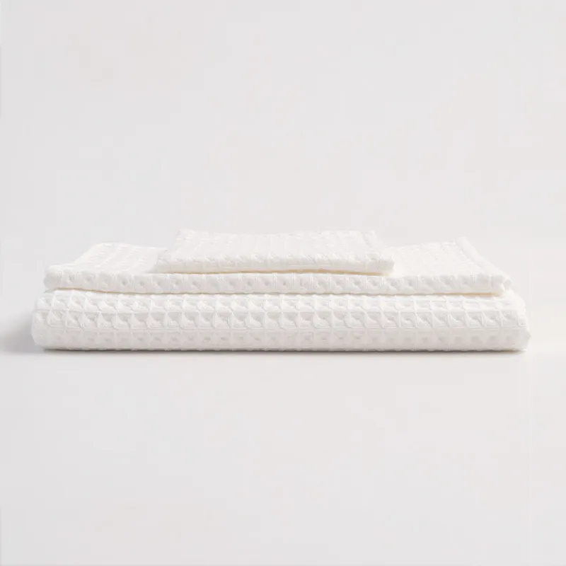 Blanco - 35 X 75 (toalla) (gofre De Doble Capa De Algodón Pu
