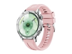 Bracelete Para Huawei Watch Gt 6 (46mm) - Silicone - Fivela Prateada De Liberação Rápida Rosa