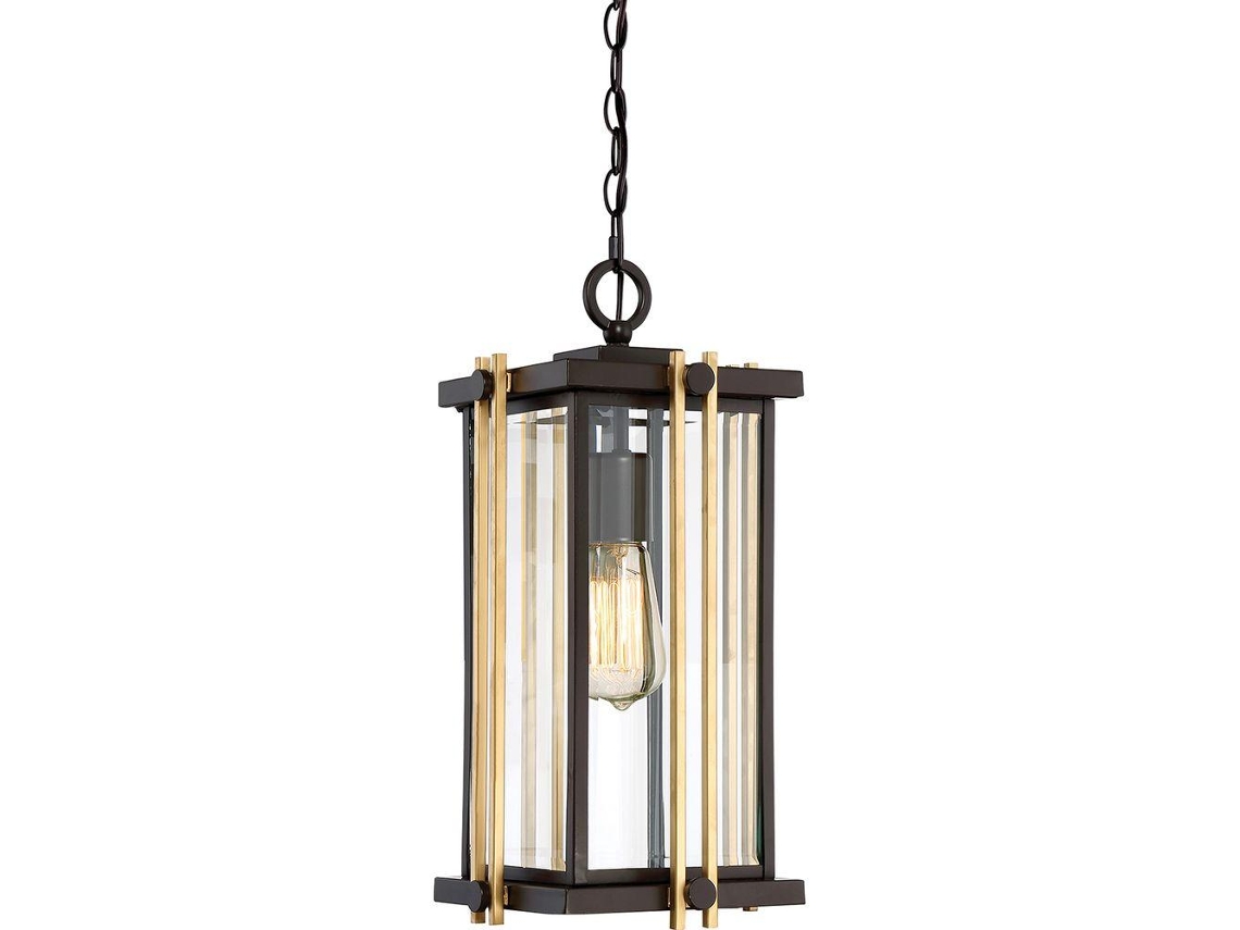 Luz de techo al aire libre QUOIZEL (QZ-Goldenrod8-M) Goldrod Bevelled Glass, acero suave E27