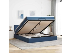 Estructura De Cama Otomana Con Colchones Tela Topo 200x200cm