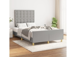 Estructura De Cama Sin Colchón Tela Gris Claro 120x190 Cm