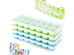 Juego de 4 moldes para cajas de hielo, 2 azul marino y 2 verdes JEIIBRZUI