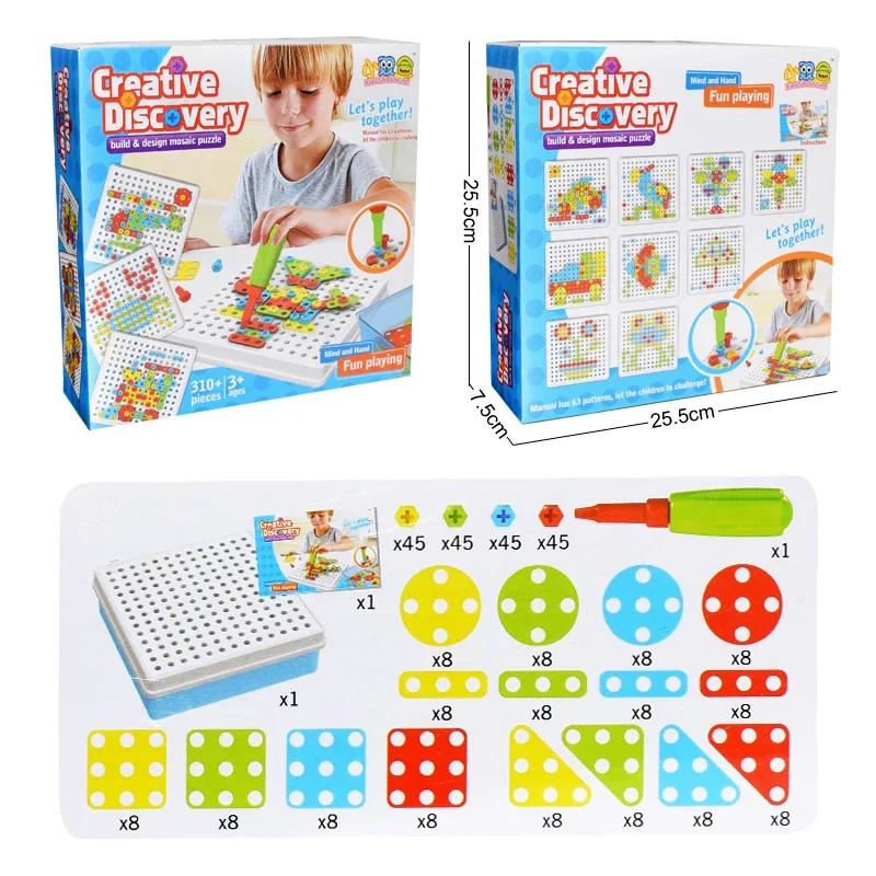 Taladro Eléctrico Infantil, Juguete Creativo Para Armar, Juguete Educativo Stem, Regalo Para Niños Y Niñas.