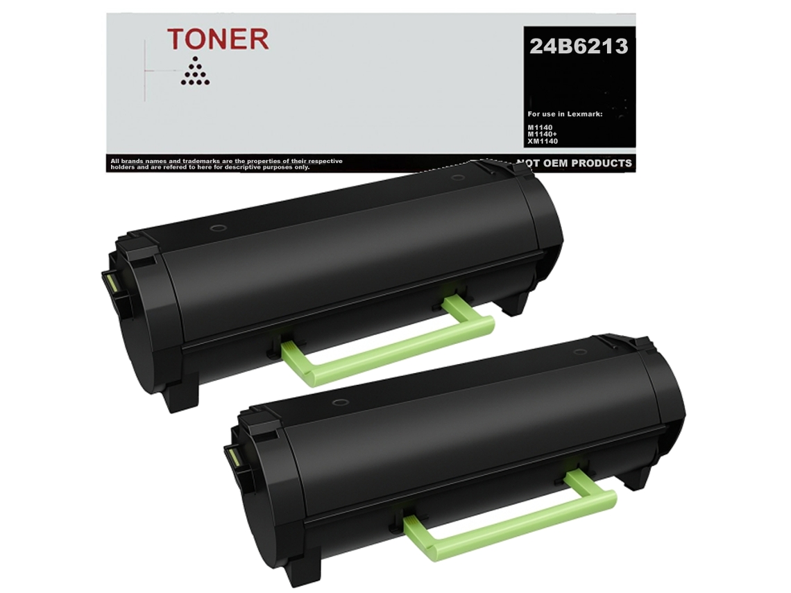 Paquete de 2 cartuchos de tóner negro M1140 / Xm1140 compatibles con Lexmark 24b6213