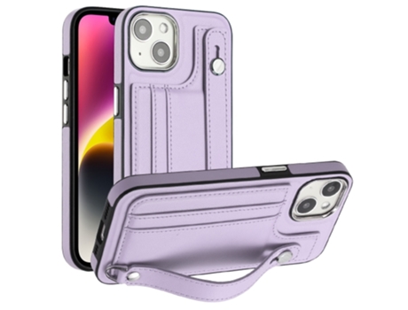 Funda Mobile Phone Cases Shockproof With Wrist para iPhone 13 Piel Marrón