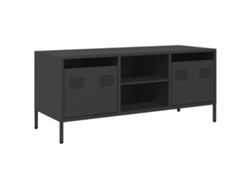 Maison Exclusive - Mueble Para Tv Acero Laminado En Frío Negro 101,5x39x43,5 Cm