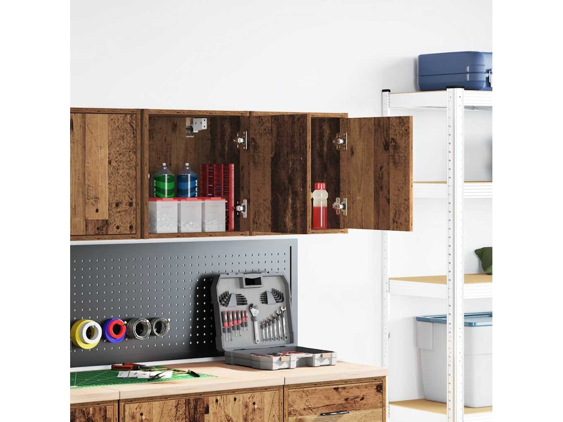 Maison Exclusive - Armarios De Pared 2 Uds Para Garaje Madera Antigua Madera