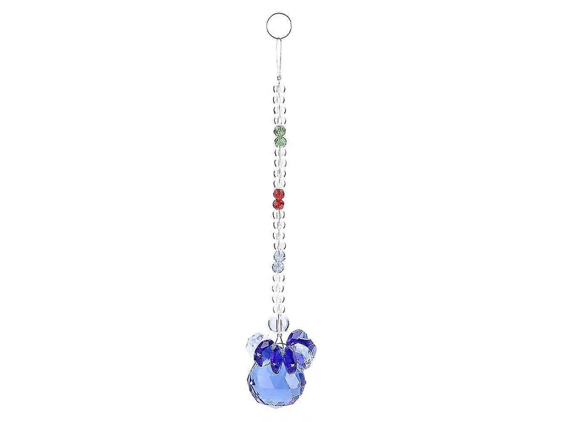 Colgante de cristal K9 transparente con prismas para colgar - Adorno azul para decoración de bodas y Navidad, con tema de arcoíris.