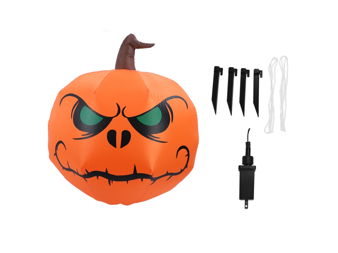Adorno de calabaza de Halloween con luces LED integradas, 1,2 m