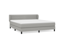 Maison Exclusive - Cama Box Spring Con Colchón Tela Gris Claro 180x200 Cm