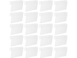 Portatarjetas De Mercancía Con 50 Clips En Plástico Transparente, Dimensiones 80x55 Mm, Adecuado Para