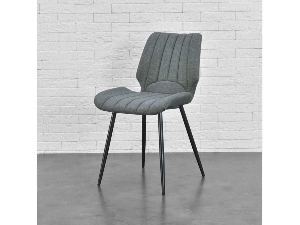 Juego de Sillas de Comedor [EN.CASA] Pohorje Gris oscuro (Metal, poliéster - 77 x 58 x 46 cm)