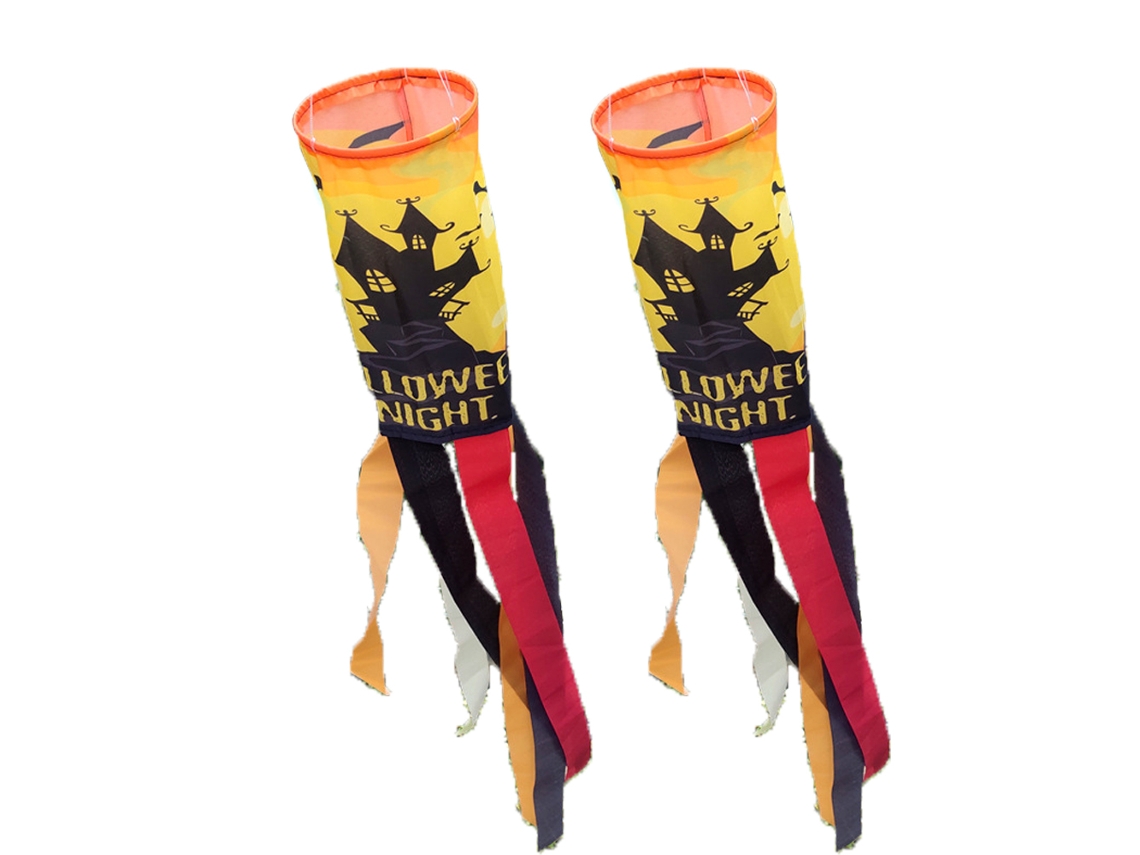 Paquete de 2 banderas de calcetines fantasma, calcetines de Halloween, decoraciones colgantes al aire libre para decoraciones de jardín, patrón 3