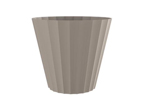 PLASTIKEN 89004 - Maceta Redonda Colección DORIC Medida 32 cm 15L Taupe