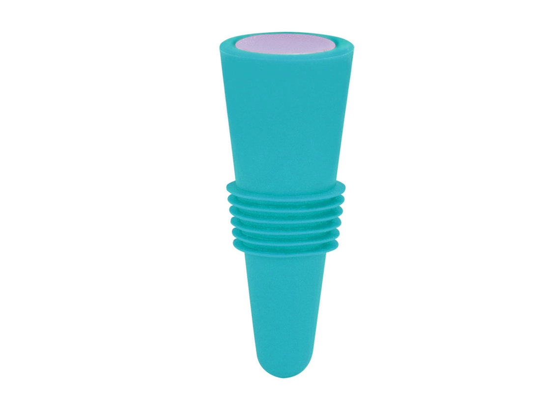 Tapón De Silicona Para Botella De Vino De Acero Inoxidable, Reutilizable, Decorativo, 6,1 X 2,35 Cm, Azul.