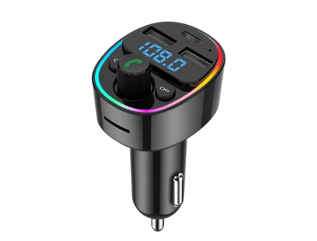 Transmisor FM inalámbrico Bluetooth Reproductor de MP3 para coche Botón de perilla CZ-MP3-15 Negro PETHUEL