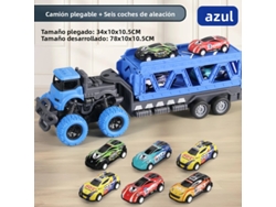 Camión de juguete grande con contenedor, plegable y transformable MDUG (azul)