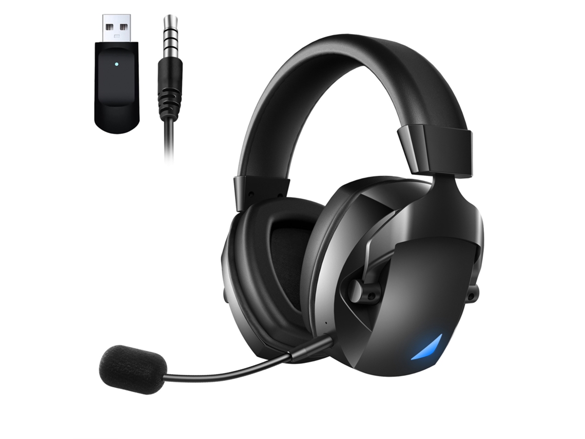 Auriculares para juegos USB con cable + Bluetooth 5.3 de 2,4 GHz, micrófono con cancelación de ruido y conector con cable