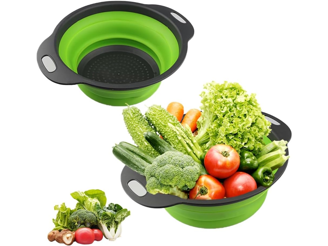 Coladores Plegables De Silicona Para Cocina (23.5 + 29 Cm)