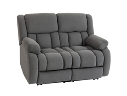 Sillón De 2 Plazas Relax Reclinable Manual Sillón Relax Tapizado En Terciopelo Reposapiés Ajustable Asiento Amplio Gris