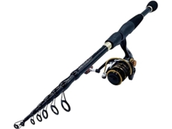 Combo De Caña Pescar Telescópica 1,8 A 2,4 M Y Carrete Bobina Fija, Aparejos Pesca, Con Relación Velocidad ...