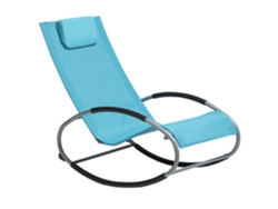 Silla de jardín mecedora BELIANI Campo de Acero Azul 62x107x88