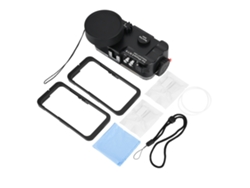 Caja De Buceo (bluetooth, Impermeable Hasta 60m) Universal Con Ojo De Pez Caja De Teléfono Para Buceo Negra
