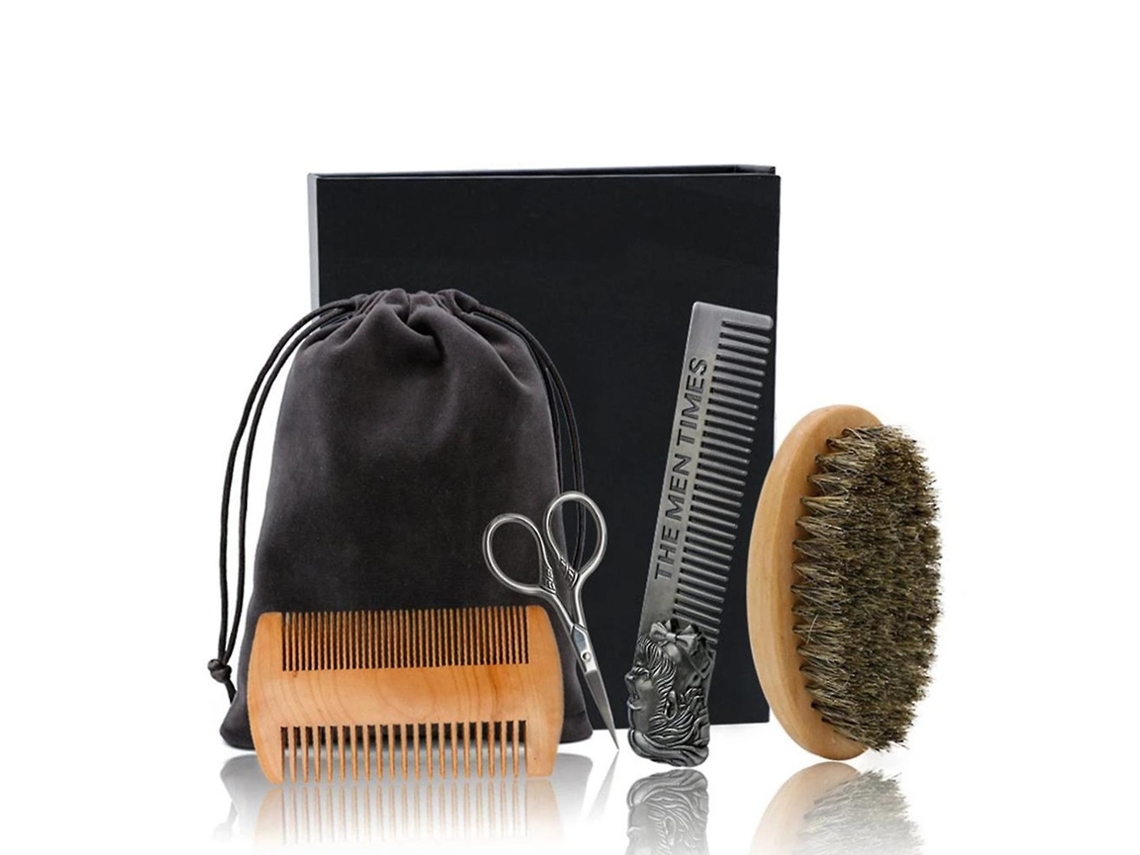 Juego de cepillos para barba, peine profesional, cepillo ovalado para el cuidado de la melena, tienda Jinyubo