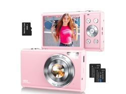 Cámara Digital 4k Ultra Hd 48mp Enfoque Automático Pantalla Ips 2.8" Regalo Para Niños Niñas Estudiantes (rosa)