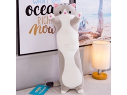 Almofada de corpo de pelúcia Bj-Long, brinquedo macio para gatos, almofada para dormir e abraçar, 70 cm, cinza.