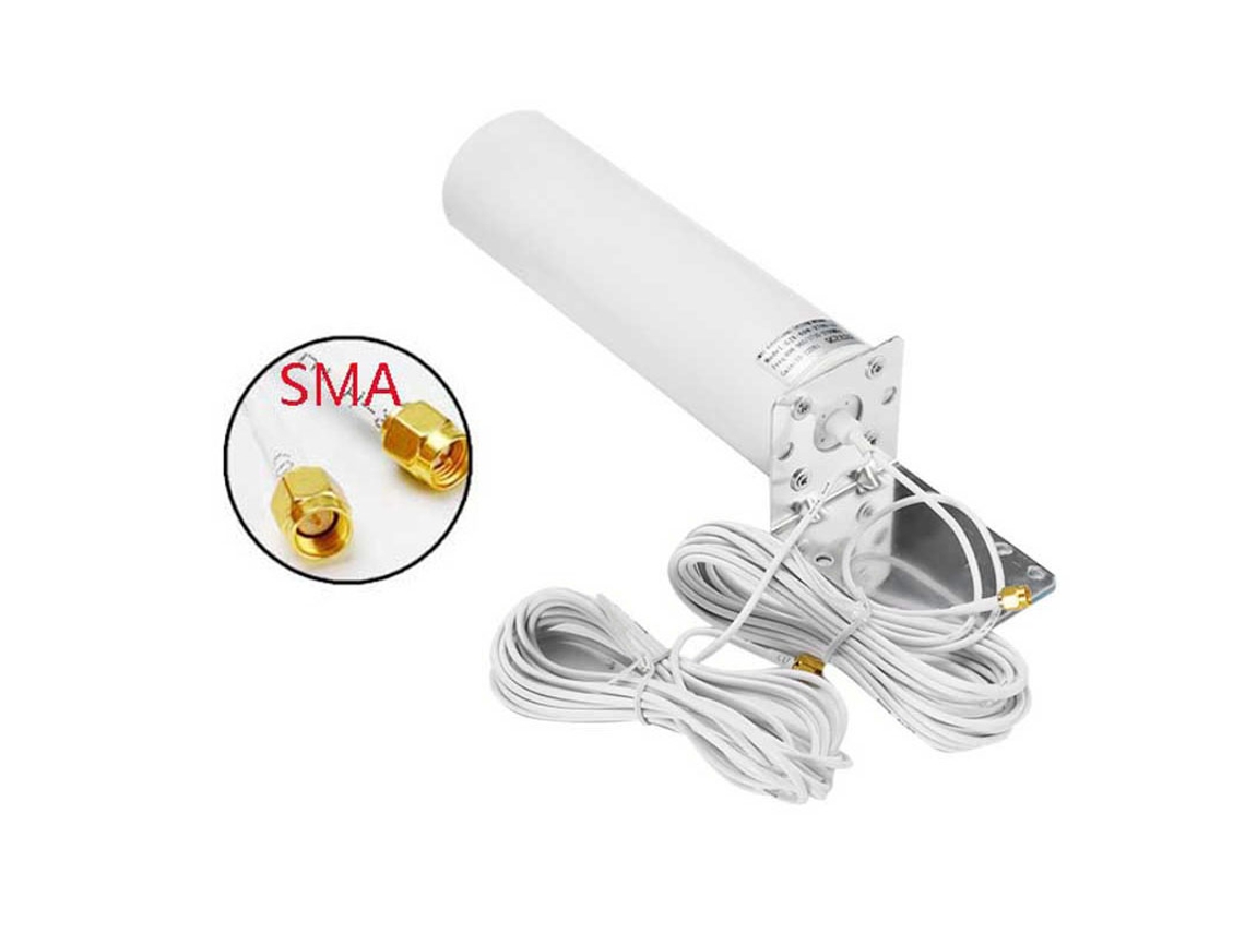Antena omnidireccional exterior SMA 4G/3G para enrutadores, módems y puertas de enlace celulares
