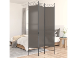 Biombo/separador | Biombo de 3 paneles 120x200 cm en tejido antracita Wsd558592 Adorável Casa