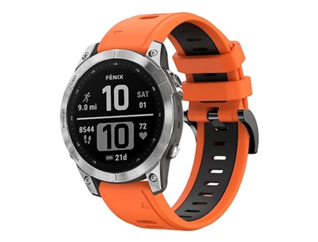 Correa Smartwatch Para Garmin Fenix 7 22Mm Naranja-Negro VENISYMLIS
