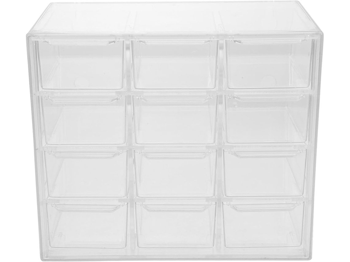 Caja De Almacenamiento Con Cajones Transparentes De 12 Compartimentos, Organizador Multifuncional Para