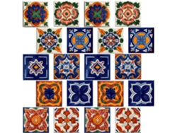 Pegatinas Azulejos Estilo Marroquí 20 Unidades Pvc Removibles Decoración Paredes Interiores Balcones Fáciles