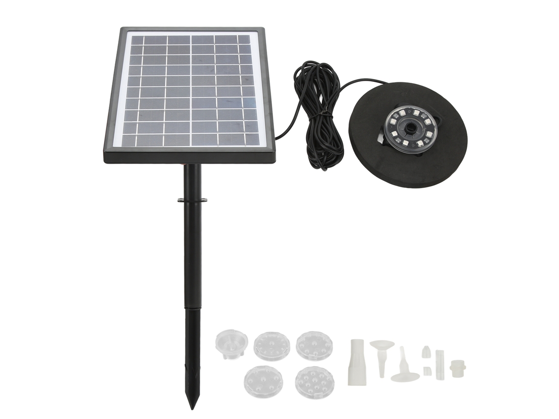 Kit de bomba solar para fuente exterior con batería y luz LED flotante, tipo dividido, 8 V CC
