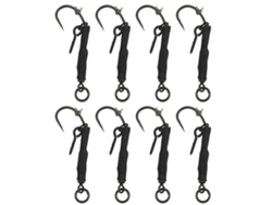 Kit de 8 anzuelos Ronnie Rigs romos para pesca de carpas, negros, tamaño 6
