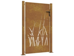 Maison Exclusive - Puerta De Jardín 100x125 Cm De Acero Corten Con Diseño De Hierba