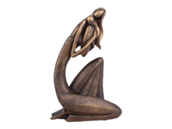 Estatua de bronce de madre e hijo, escultura de amor de madre, sala de estar, artesanía de resina, adecuada para sala de estar, dormitorio, estudio.