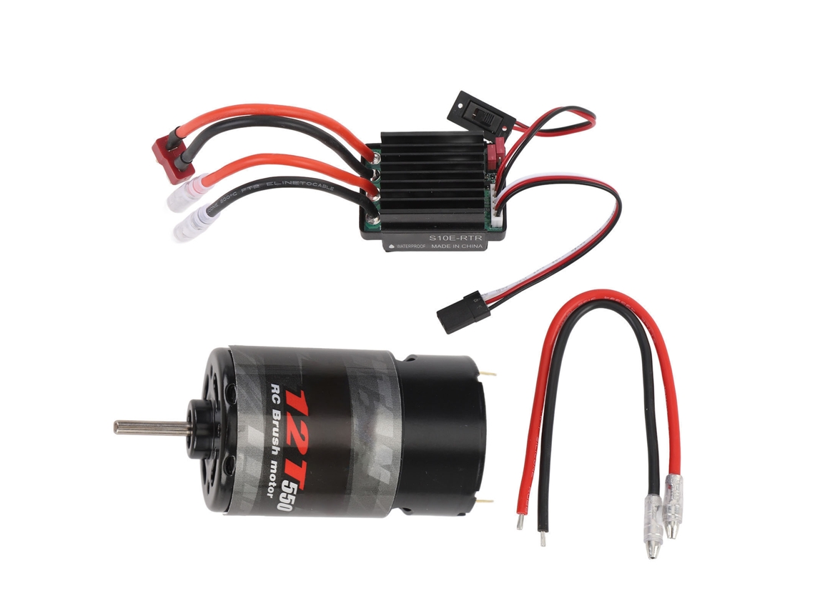 Motor De Escobillas 550 Con Esc Para Coche Rc Todoterreno A Escala 1/10 Hpi Wltoys Kyosho, Repuesto De Cobre Y Hierro 12t