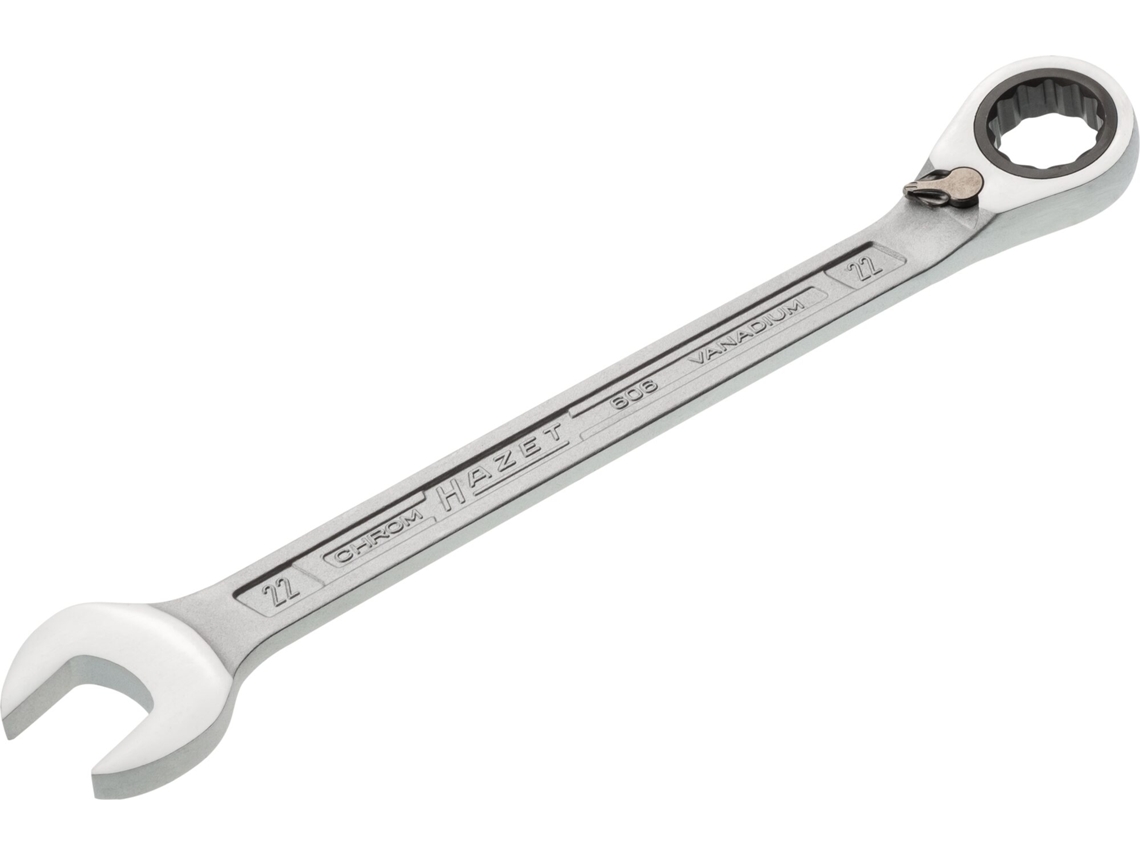 606-22 Llave combinada de carraca: Perfil de tracción hexagonal doble exterior 22 mm HAZET