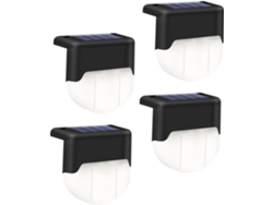 Juego De 4 Luces Solares Para Escaleras, Ideales Para Iluminación Exterior Y Accesorios De Jardín.