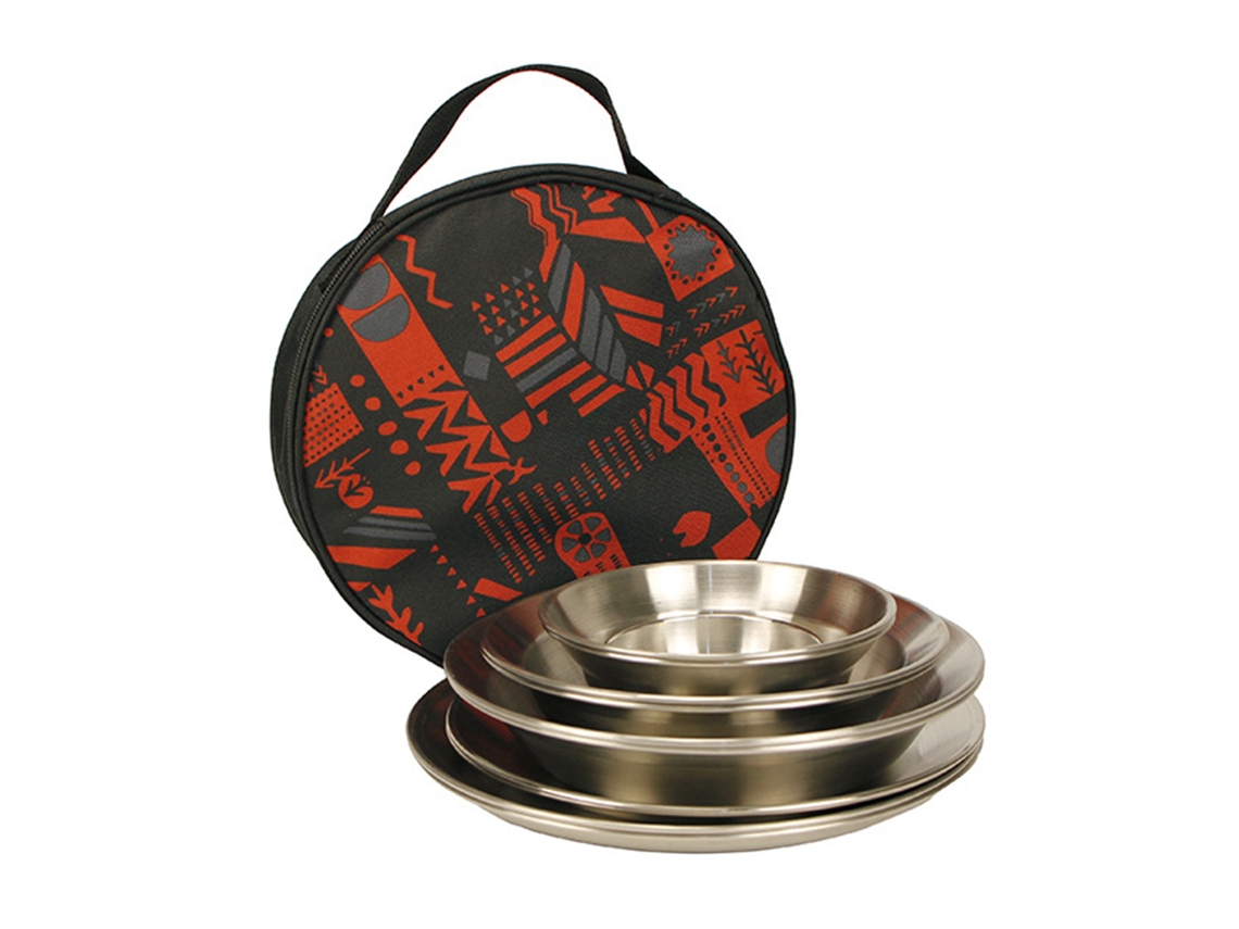 Juego de cubiertos de acero inoxidable para camping de 12 piezas
