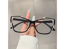 Montura Unisex Con Forma De Ojo Gato Y Lentes Transparentes Para Gafas Ordenador. Resistente Al Agua Almacenamiento Inteligente Baño