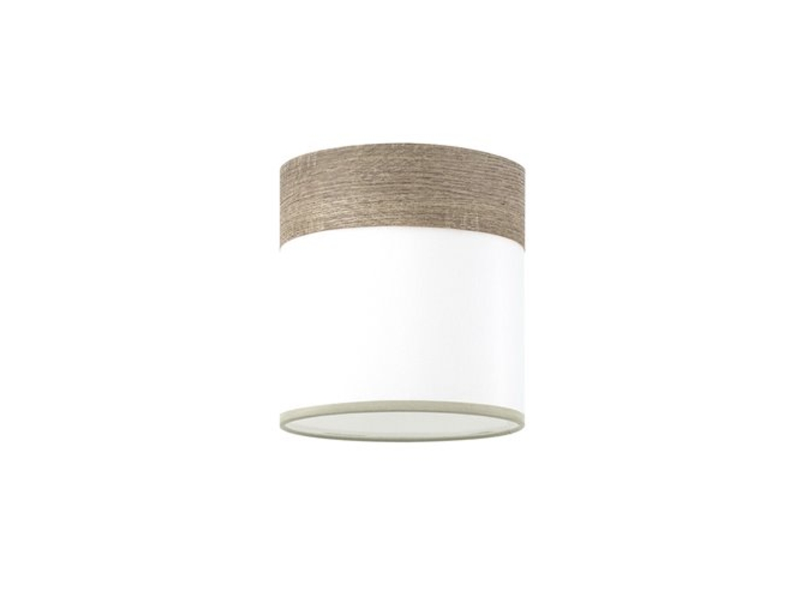 Pantalla Regleta/plafón Cloe Blanca/madera Gris E27 (ø16x16x16cm)
