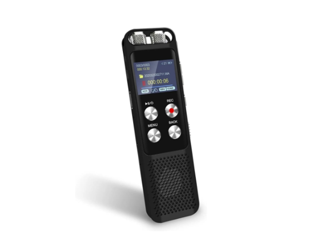 Grabadora de voz digital de 48 GB con activación por voz, reproducción y contraseña para conferencias Yizhood (negra)