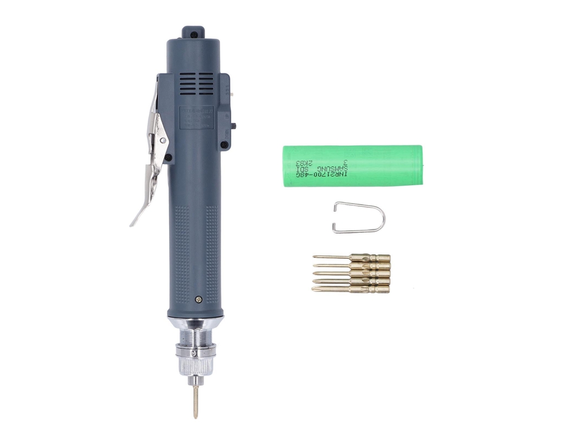 Kit De Destornillador Eléctrico Inalámbrico Para Uso Industrial Con Par Ajustable Y Giro En Sentido Horario Y Antihorario.