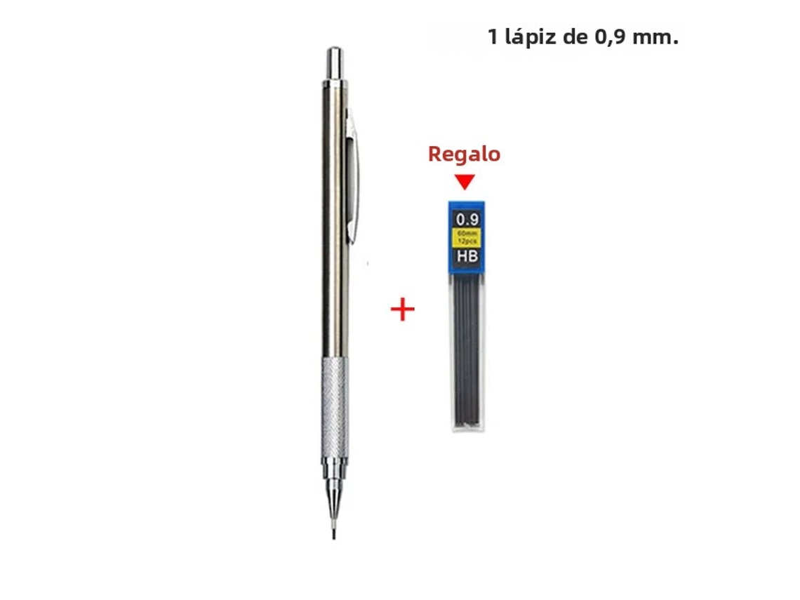 (0,9 Mm) Un Juego De Portaminas Mecánicas De Metal, Adecuadas Para Dibujar Y Hacer Bocetos, Con Mina.
