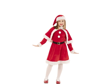 Disfraz de Niña EUROCARNAVALES Clásico Mama Noel con Sombrero (10-12 años)